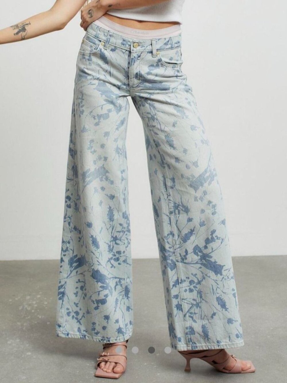 BDG Floral Low Waist Flare Jeans